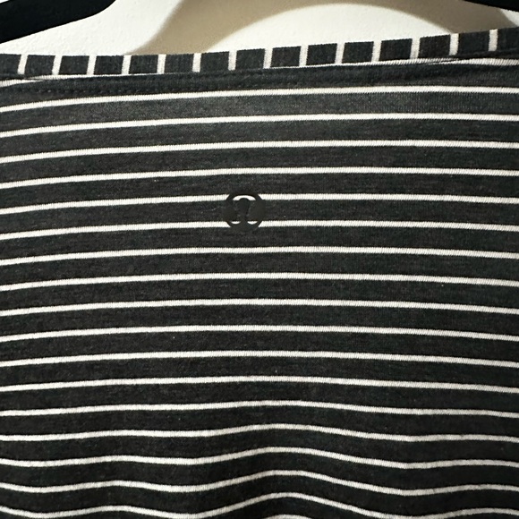 Lululemon black/white striped long sleeve. - Picture 3 of 5